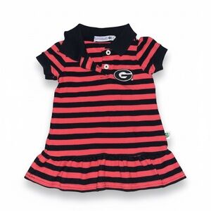 Georgia Bulldogs Toddler Girl Striped Polo Dress